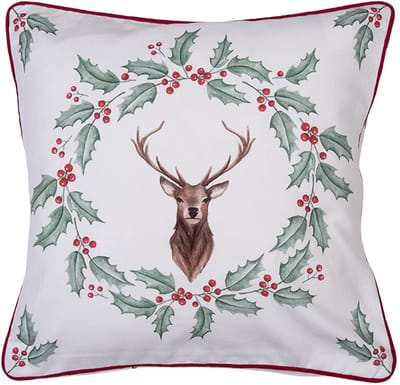Clayre & Eef Kussenhoes 40x40 cm Wit Katoen