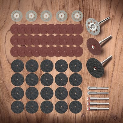 60 stks Diamantdoorslijpschijven Schuren Slijpschijf Set Cirkelzaagblad voor Houtbewerking Metaal Dremel Mini Boor Rotary Tool