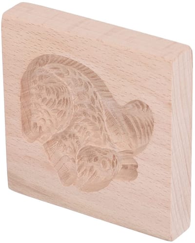 Dailygoods- Koekjesvorm Houten - Herbruikbare Koekjesstempel - Beukenhout - Duurzaam - Decoratieve Patronen - Lichtgewicht 95-115g - Bakvorm