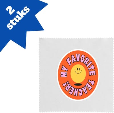 Akyol - my favorite teacher brillendoekjes - Docent - leraar/lerares - juf - meester - verjaardagscadeau - verjaardag - cadeau - afscheidscadeau - geschenk - leuke cadeau - kado - gift - juffendag - meesterdag - 17,8 bij 17,8 cm - 2 stuks