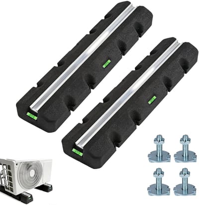 Shock Absorber Basis voor Warmtepomp 600mm met Waterpas, Vibration Feet en Rubber Dempers voor Buitenunit, UV Bestendig, Tot 500 kg Belastbaar
