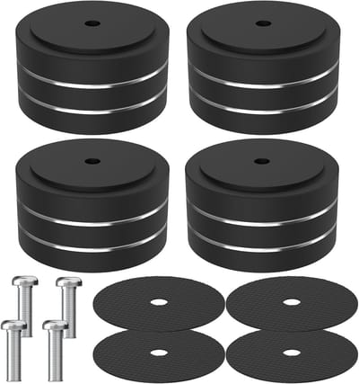 High-end 40mm * 20mm Aluminium Speaker Pads voor HiFi AMP Isolatie en Platenspeler DAC - 4 Stuks (Zwart)