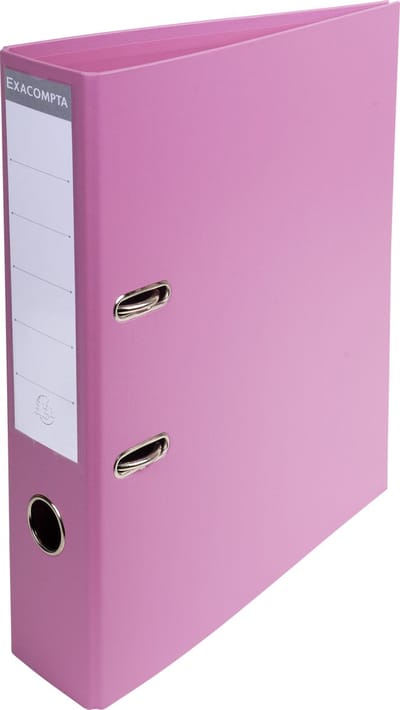 Exacompta 10x Prem'Touch® PVC Ordner met hefboom - rug 70 mm - A4 - Roze - 53755E