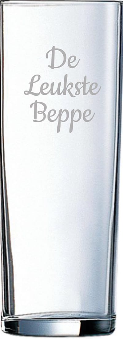 Gegraveerde longdrinkglas 31cl De Leukste Beppe