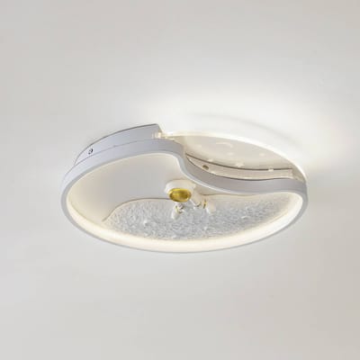 Lindby LED plafondlamp Kosmo, 40 cm, wit, metaal, maan