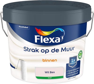 Flexa - Strak Op De Muur Binnen Mat - Wit Bes - Mengverf - 2,5 L