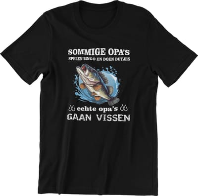 Passie voor Stickers T-shirt S: Sommige opa's spelen bingo en doen dutjes echte opa's gaan vissen