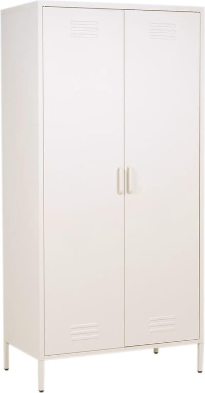 MaximaVida metalen kleding lockerkast Finn 90 x 50 x 185 cm ivoor - 4 schappen