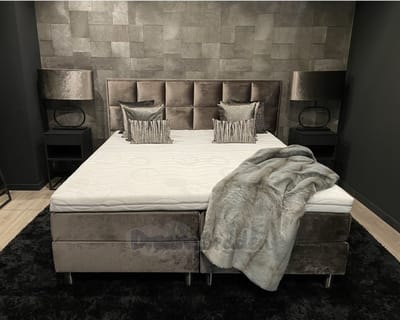 Boxspring 120x190 - Toledo -  incl. Meegestofferde 7-zones Pocketvering matrassen - Hotel topper HR45 koudschuim (extra stevig) - Velvet - Bravo 101 - Velours