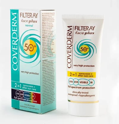 Coverderm Filteray Gezicht Plus Normaal SPF 50+ / 2 in 1 zonnecrème voor de normale huid SPF 50+ 50 ml
