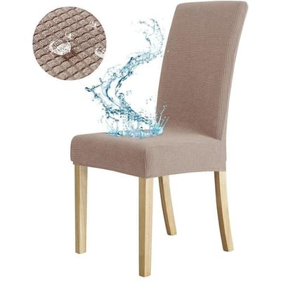 Commerciële Plus Size Waterdichte Eetkamerstoelhoes Hoge Rug Keuken Bureau Stoelhoes Verstelbare Stoelhoes voor Banket Thuis 1PC gray