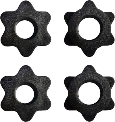 Set van 4 Dumbbell Clips Barbell Clips Hex Nut Schroefkappen 25mm Opening Moeren Vaste Dumbbell Accessoires Fitness Accessoires (Zwart)