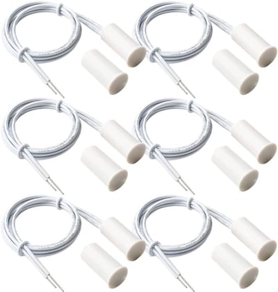 Recessed Wired Beveiligingssensor voor Ramen en Deuren - 6 Stuks Magnetische Reed Switch met Alarmfunctie, Ideaal voor Diefstalpreventie en Veiligheidsmonitoring