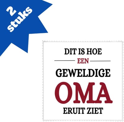 Akyol - geweldige oma eruit ziet brillendoekjes - Oma - beste oma - verjaardagscadeau - cadeau voor oma - gift - 17,8 bij 17,8 cm - 2 stuks