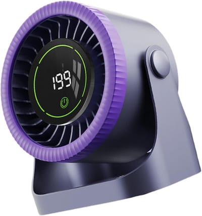 VHV - Bureauventilator - usb bureauventilator - USB oplaadbaar, met digitaal display - voor kantoor, slaapkamer, thuiswerken