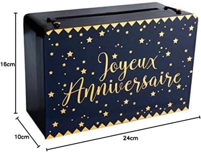 Geldbox - Happy Birthday - Navy en Goud - Ideaal voor verjaardagswensen - ShopVlot
