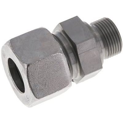 M22x1.5 Buitendraad x 20S Verzinkt Stalen Rechte Snijring Koppeling 400 Bar DIN 2353 - FL2S-MC-EZ-M22-20-S