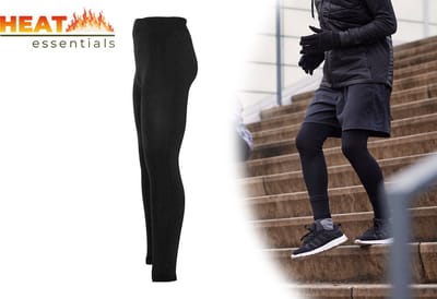 Heat Essentials - Thermo Legging Heren - Zwart - XL/XXL - Thermobroek Heren - Fleece Legging - Thermokleding Heren - Thermo Ondergoed Heren - Sportbroek Heren