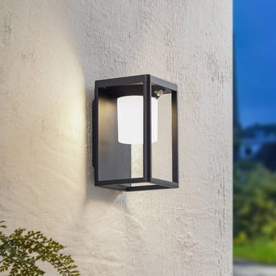 Lucande - solar buitenlamp - Aluminium spuitgietwerk, polycarbonaat - H: 24 cm - zwart, wit