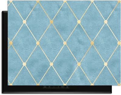 KitchenArt - Azure Line Grid - Inductie Beschermer - 78x52 cm - Kookplaat Beschermer - Luxe Afdekplaat Inductieplaat - Anti-slip & Oprolbaar - Beschermmat Inductiekookplaat