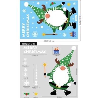 Raam Decoratie - Raamdecoratie - Kerst - Raamstickers - Glassticker - Vrolijk Kerstfeest - Decor Voor Thuis - Kinderkamer - Nieuw Jaar Stickers