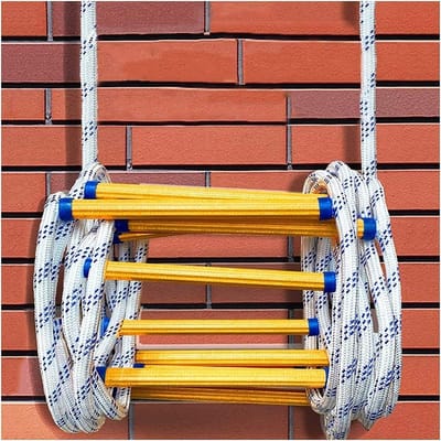 Touwladder Noodsituatie - Ontsnappingsladder Veiligheid - Snelle Evacuatie - Hoge Draagkracht - 12 Meter - Geel
