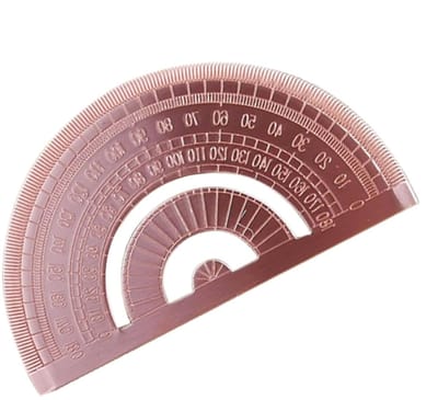 Wiskunde gradenboog - Koperen liniaal - Geometrie leren - Ergonomische handgreep - 180 graden - Koper