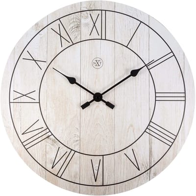 nXt Paul – Wandklok – 40 cm – Hout – Wit – Stil