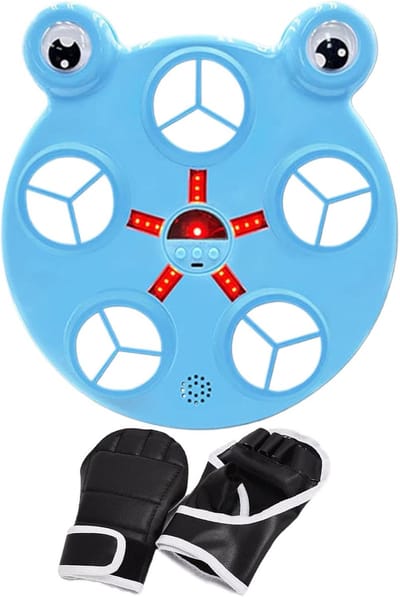 Boksmachine Wandmontage - Muziek Bokser - Thuis Sporten - Met Ritme Licht - 29.5 x 33.5 cm - Blauw