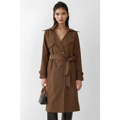 Dubbelbreasted Lange Trenchcoat