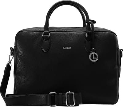 L.CREDI Handtas Schoudertas met laptopvak Ella Handle Bag Black Zwart