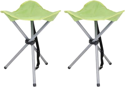 Urban Living bijzet krukje/stoeltje - 2x - Opvouwbaar - Camping/outdoor - D32 x H43 cm - viskrukje