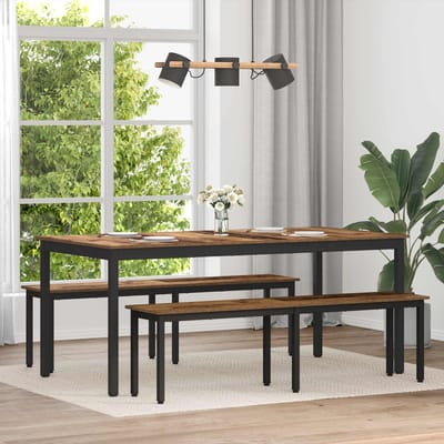 vidaXL - Eettafels - 180 - x - 90 - x - 75 - cm - Bewerkt - hout - Rechthoekig