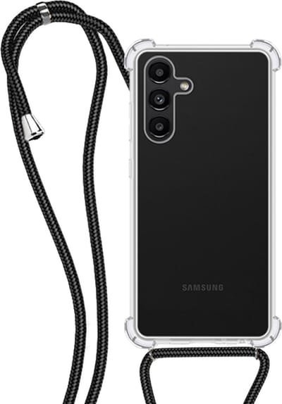 Hoesje - Geschikt voor Samsung Galaxy A13 5G - Met Koord - Shock Proof - Siliconen Case - Back Cover - Telefoonkoord - Telefoon Hoes Shockproof - Telefoonketting - Transparant