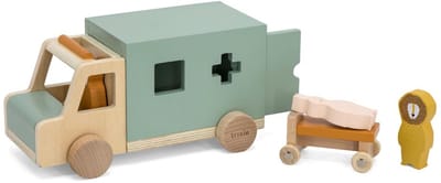 Trixie Houten speelgoed - Ambulance Auto - Speelgoedauto voor Kinderen - Ziekenwagen - Voor Jongens en Meisjes - FSC