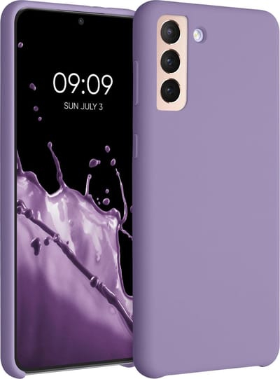 kwmobile telefoonhoesje geschikt voor Samsung Galaxy S21 Plus - Hoesje met siliconen coating - Smartphone case in violet lila