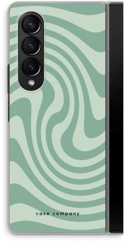 Case Company® - Hoesje geschikt voor Samsung Galaxy Z Fold4 hoesje - Swirl Groen - Soft Cover Telefoonhoesje - Bescherming aan alle Kanten en Schermrand