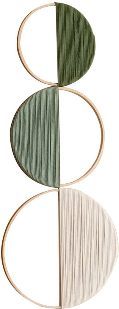 Boheemse Bamboe Wanddecoratie - Handgemaakt Macramé - Natuurlijke Materialen - Geometrisch Design - Voor Woonkamer/Slaapkamer