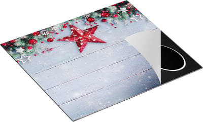 Chefcare Inductie Beschermer Kerst Achtergrond met Sneeuw op Tafel - 60x50 cm - Afdekplaat Inductie - Kookplaat Beschermer - Inductie Mat