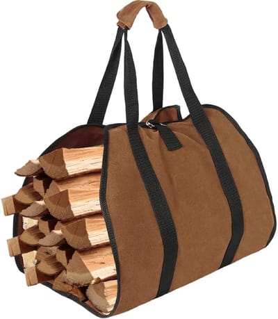Haardhout Draagtas - Draagtas Brandhout - Draagtas Brandhout - Brandhout zak - Opvouwbaar Waterbestendig - Stevige Handgrepen - 99x48 cm - Perfect voor Houtkachels - Houtblokken - Kampeeraccessoires - Feestdecoratie - Kerst