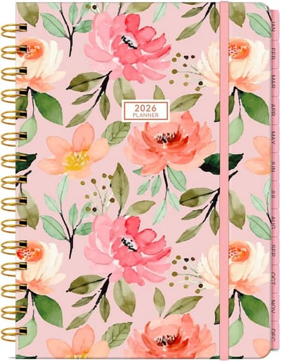 Planner 2025: wekelijks & maandelijks - januari t/m december 2025 - hardcover - compact formaat 15x20 cm - spiraalbinding - met binnenzak