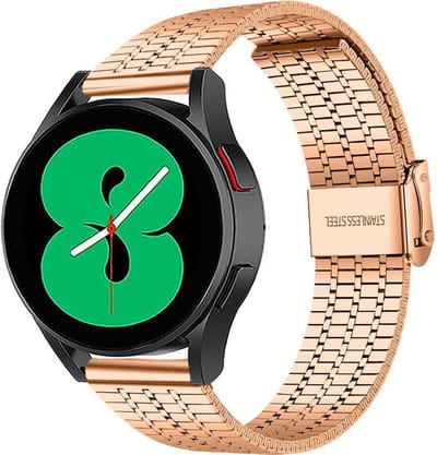 Strap-it Luxe RVS horlogeband - geschikt voor Samsung Galaxy Watch 7 (40 & 44mm) / Watch 6 (Classic) / Galaxy Watch 5 / Watch 5 Pro / Watch 4 (Classic) / Watch FE - metalen bandje geschikt voor Galaxy Watch 4-5-6 alle varianten - rosé goud