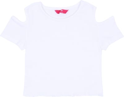 Geribde blouse met splitjes