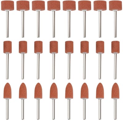 Dailygoods - 60 Stuks 3,17 mm Schacht Frees - Slijpsteen voor Elektrische Boormachines - Perfect voor Polijsten en Slijpen - Oranje - Geschikt voor Me...