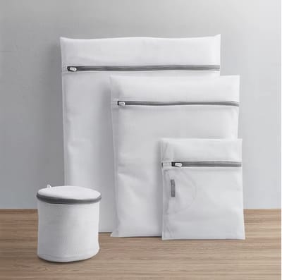 CHPN - Waszakken - Wasnetjes - 7-delig - BH waszak - Was net - Wasmachine zak - Lingerie zakken - Waszakjes - Wit met zwarte rits