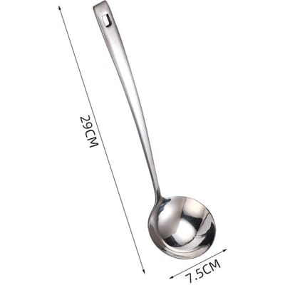 304 Roestvrijstalen Lepel Lange Steel Soeplepel Schuimspaan Koreaanse Eetlepels Thuis Serveren Pap Schep Keuken Kookgerei gray
