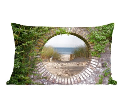 Sierkussens - Kussentjes Woonkamer - 50x30 cm - Doorkijk - Strand - Duin - Zomer