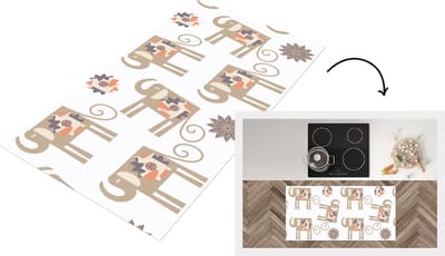 Keukenloper - Loper keuken - Bloemen - Olifant - Patroon - 120x60 cm - Keukenloper vinyl