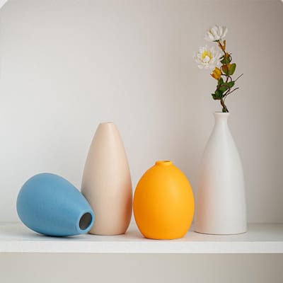 4 stuks moderne keramische vazen, Morandi-kleuren, minimalistische tafeldecoratie, Scandinavische stijl, boho-decoratieve vazen, pampasgras-vazen, geschikt voor woonkamer, slaapkamer