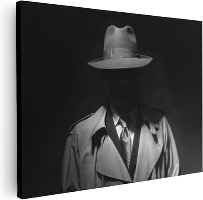 Artaza Canvas Schilderij Gangster - 40x30 cm - Klein - Muurdecoratie Maffia - Wanddecoratie Portret - Kamer Accessoires